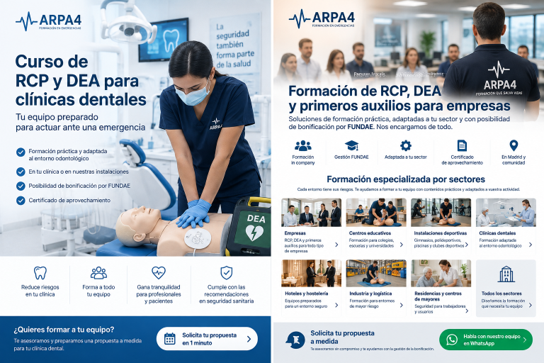 Curso de RCP y DEA para clínicas dentales en Madrid